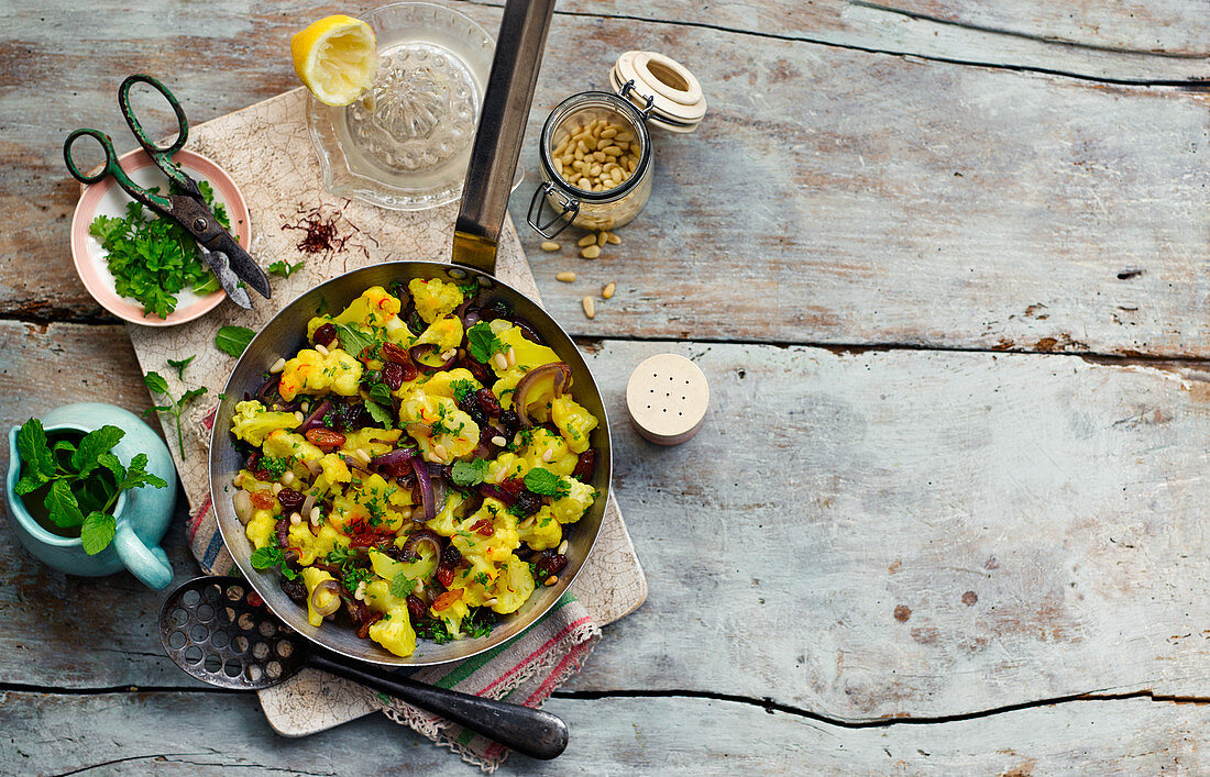 Sicilian Cauliflower with Raisins and Pine nuts