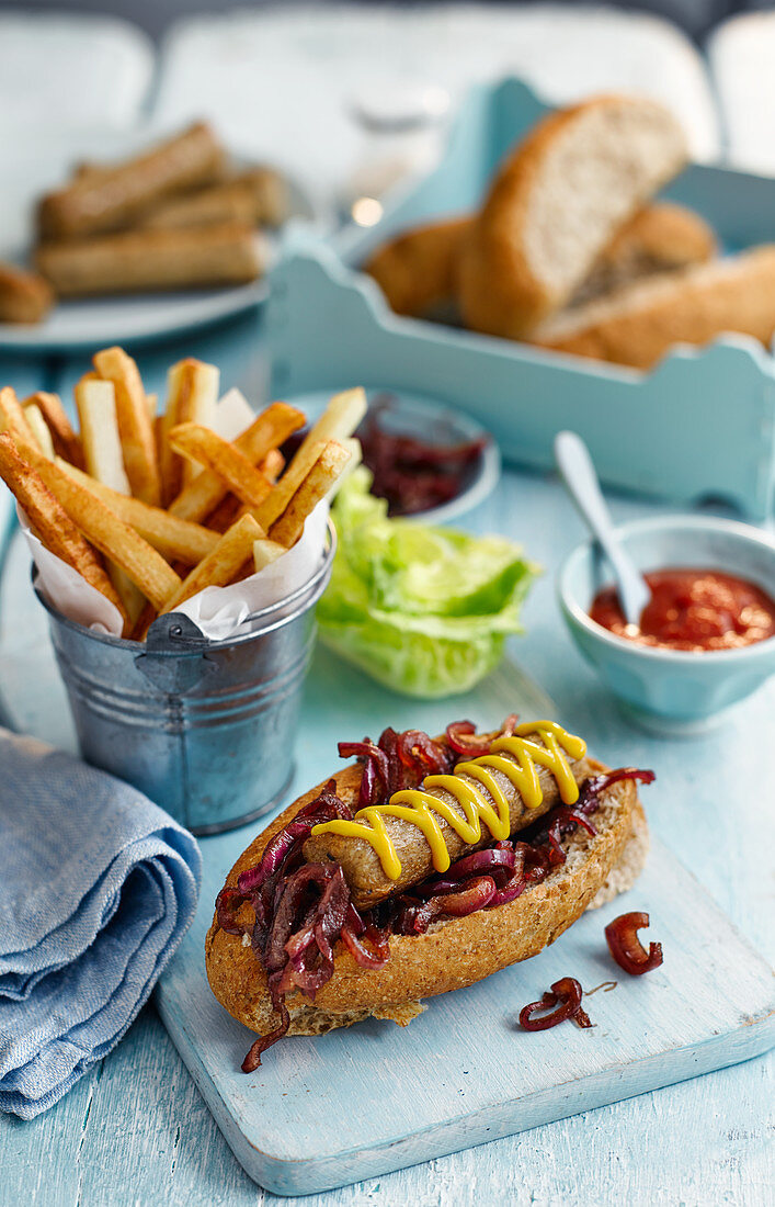 Corn Dogs mit Balsamicozwiebeln