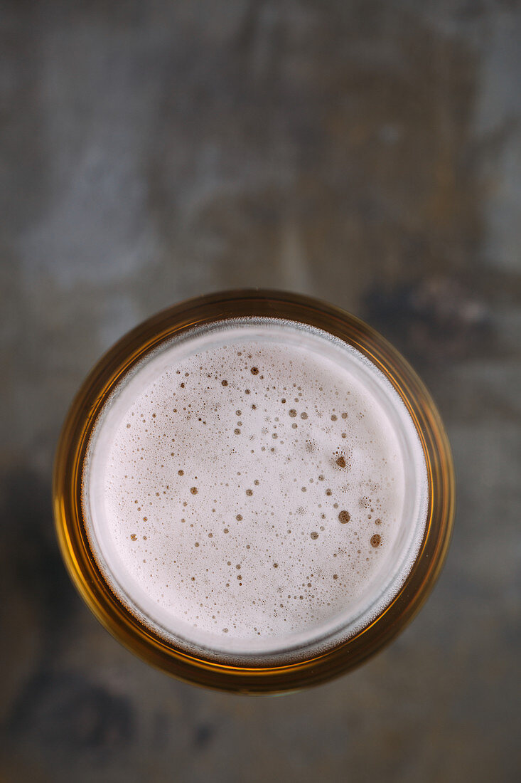A glass of beer (seen from above)