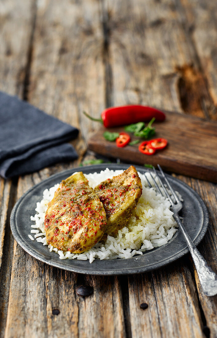 Golden Spice Chicken Breast with Escalopes sauce