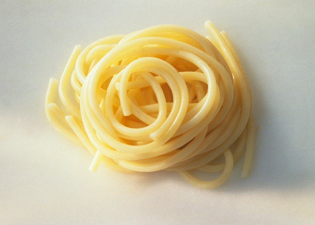 Cooked spaghetti nest