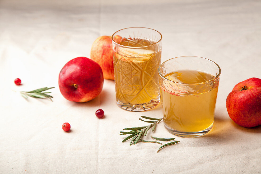 Apple punch with rosemary