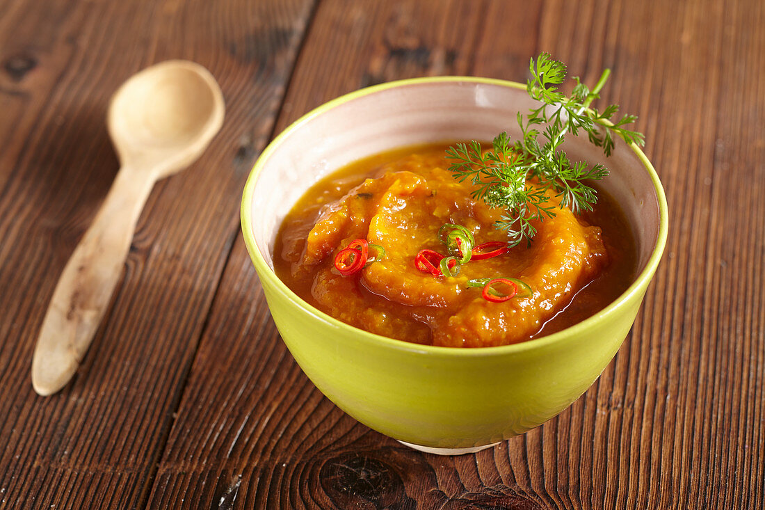 Papaya and chilli sauce in a bowl as a dip or a BBQ marinade