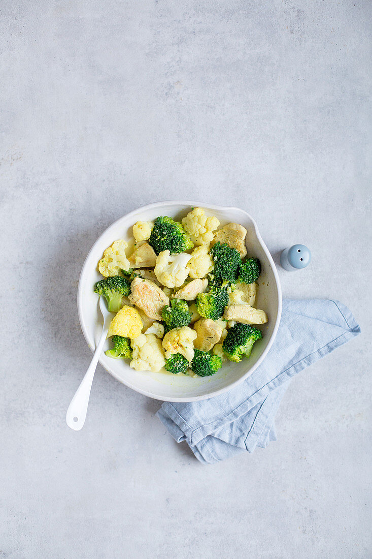 Cauliflower and broccoli curry