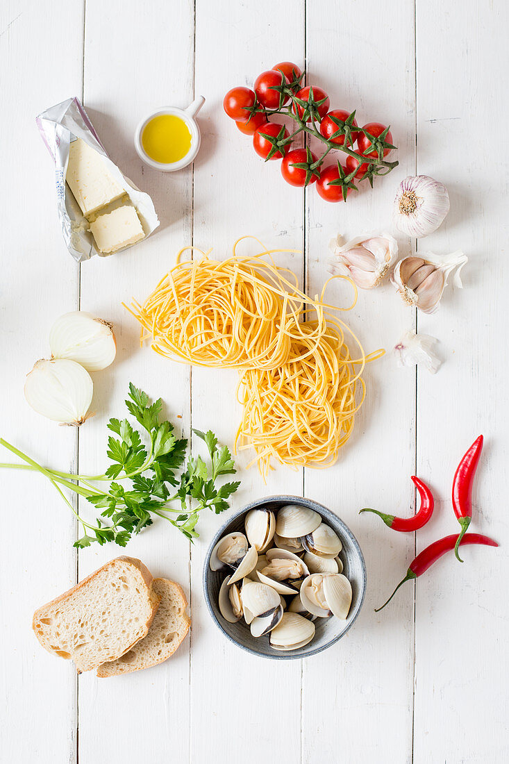 Pasta with Mediterranean ingredients