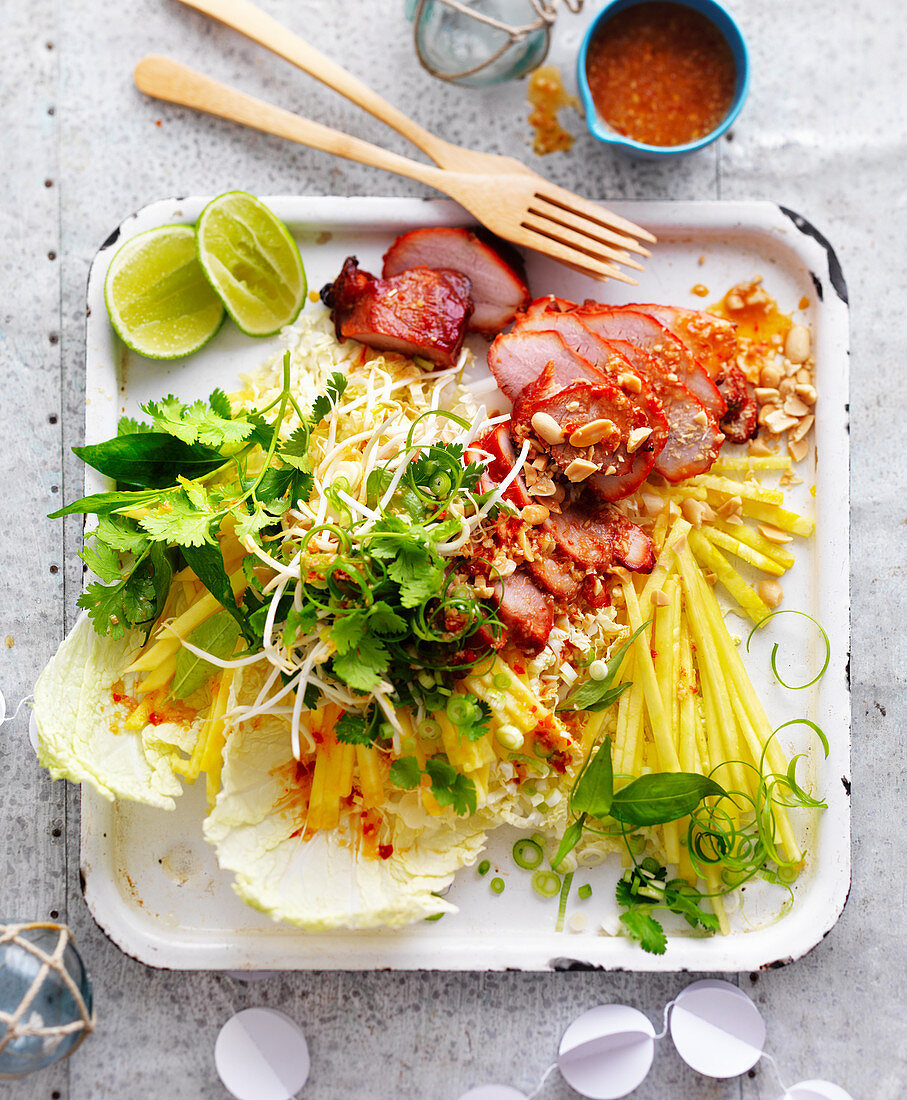 Vietnamesischer Salat mit Schweinefleisch uund Erdnüssen