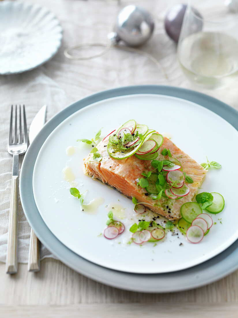 Barbecued Ocean Trout with Radish Salad