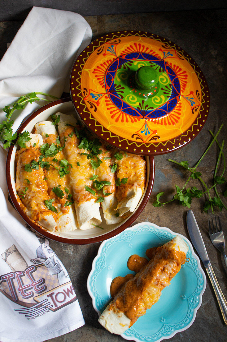 Enchiladas mit Hähnchen Tikka Masala