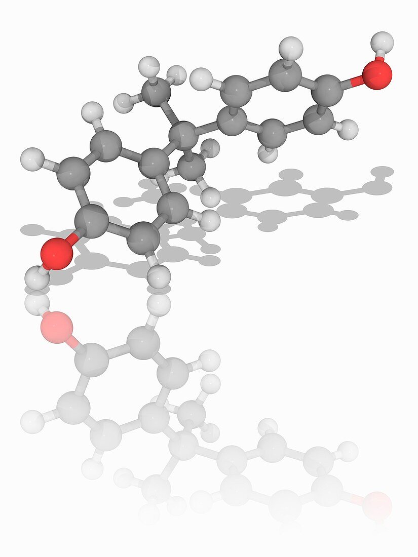 Bisphenol A (BPA) organic compound molecule