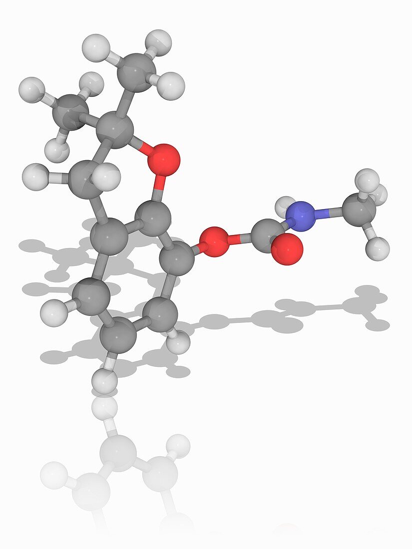 Carbofuran organic compound molecule