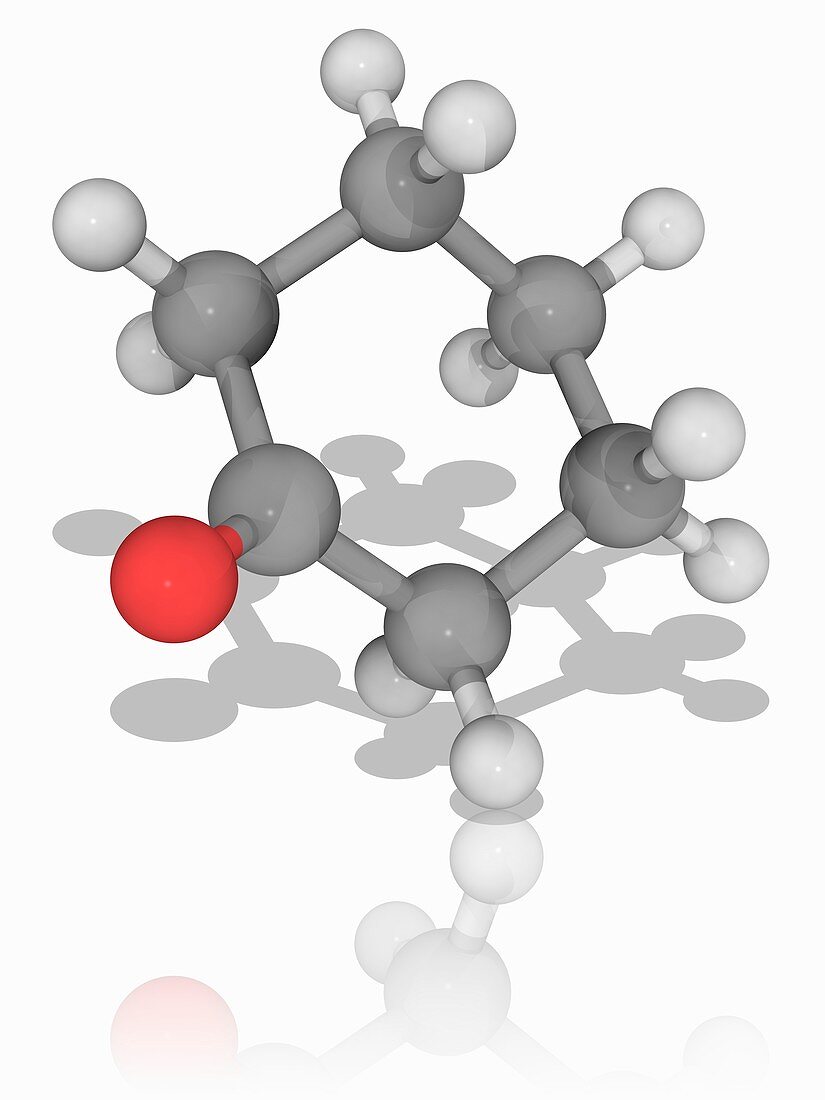 Cyclohexanone organic compound molecule