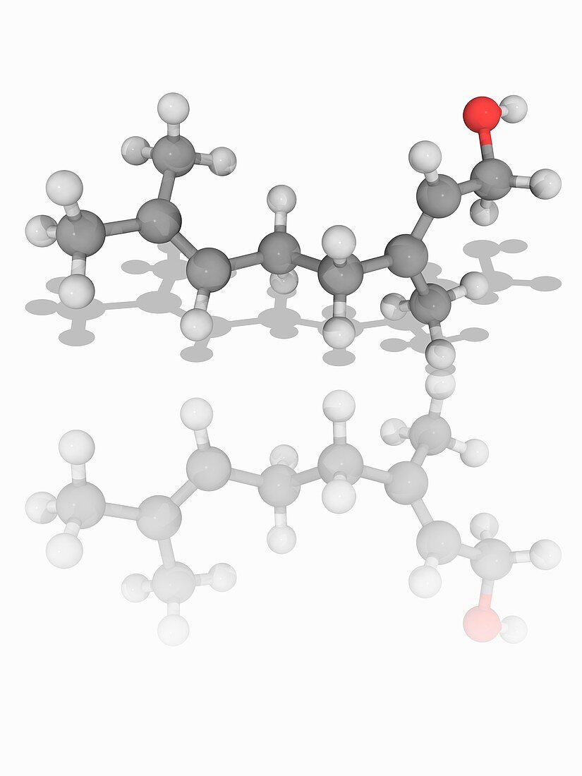 Geraniol organic compound molecule
