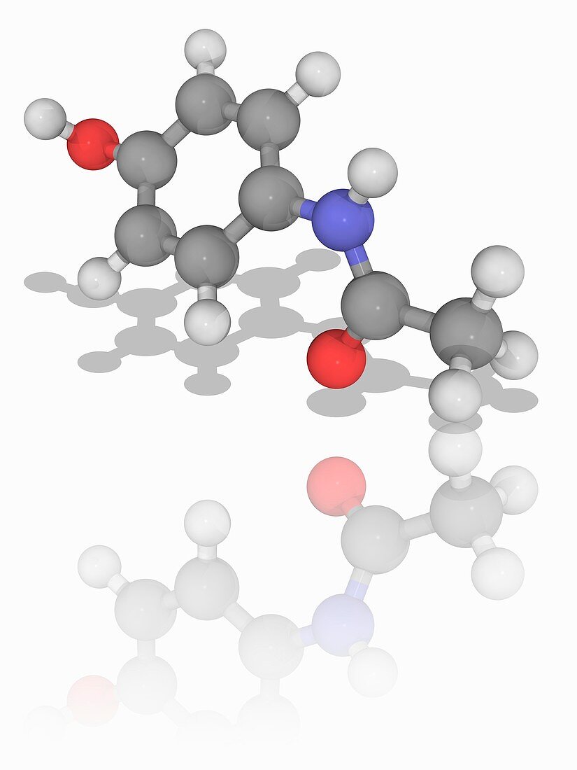 Acetaminophen (paracetamol) drug molecule
