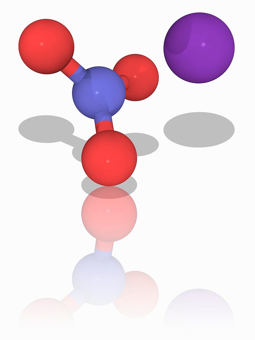 Potassium nitrate chemical compound molecule