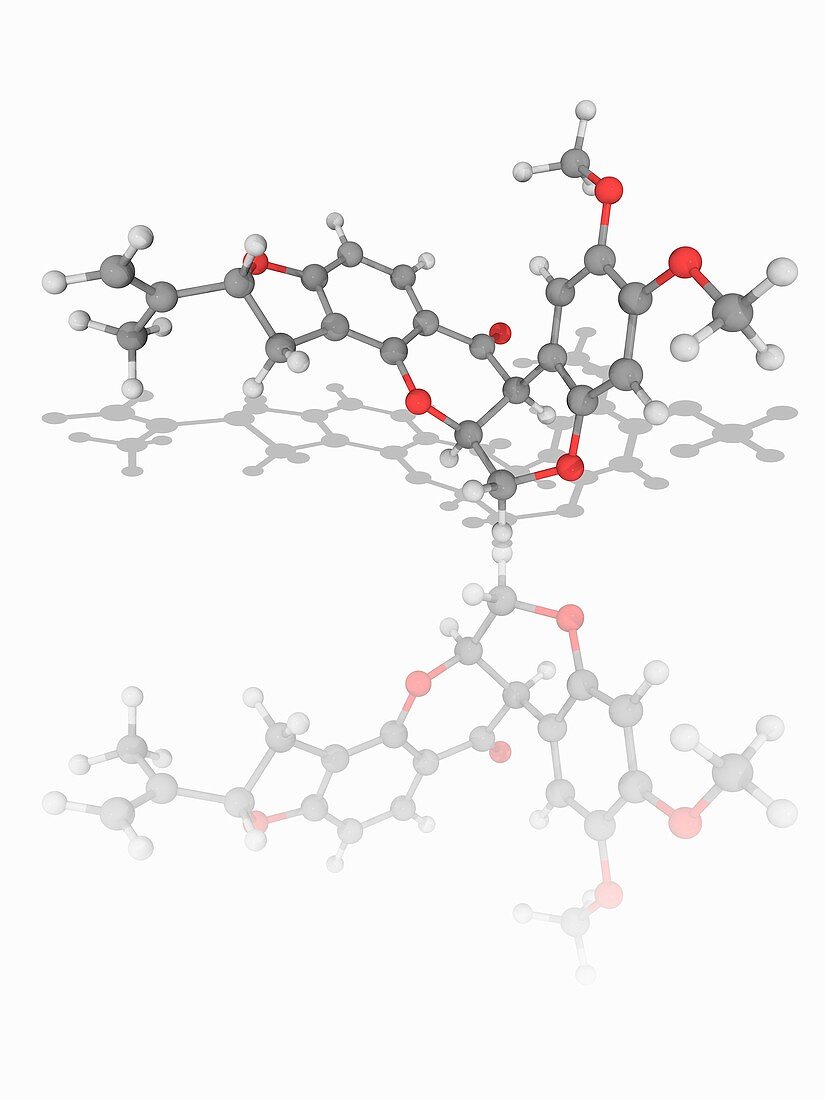 Rotenone organic compound molecule