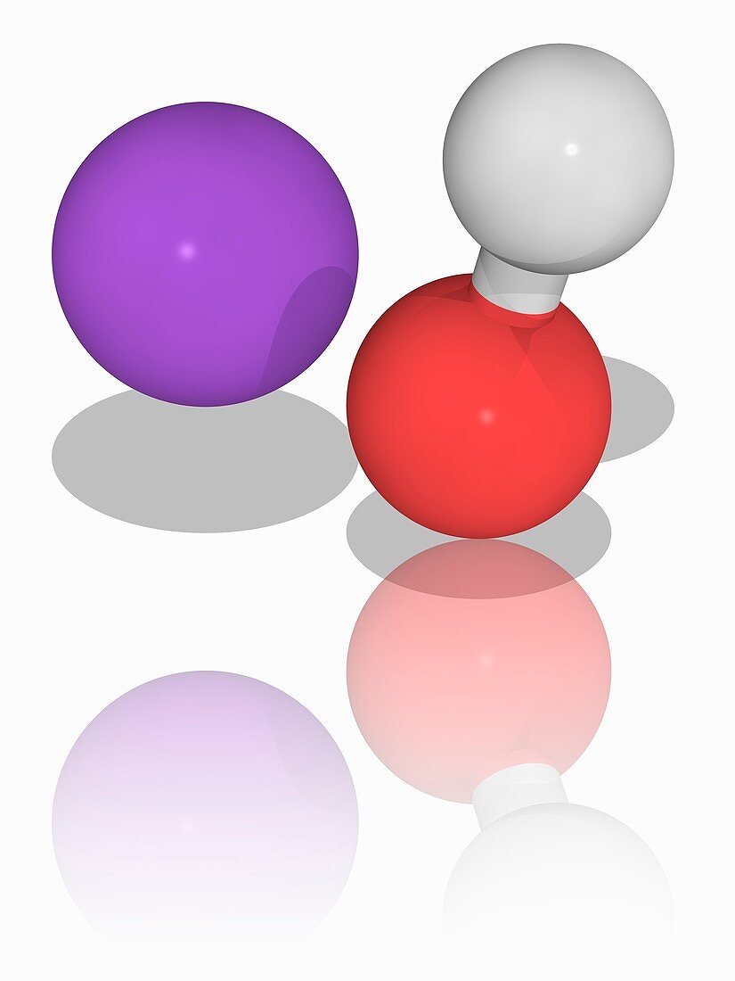 Sodium hydroxide chemical compound molecule