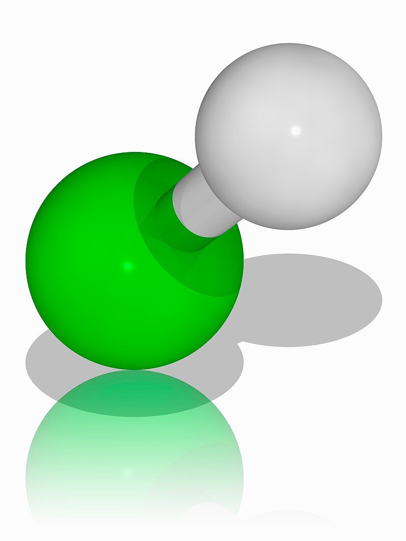 Hydrochloric acid chemical compound molecule