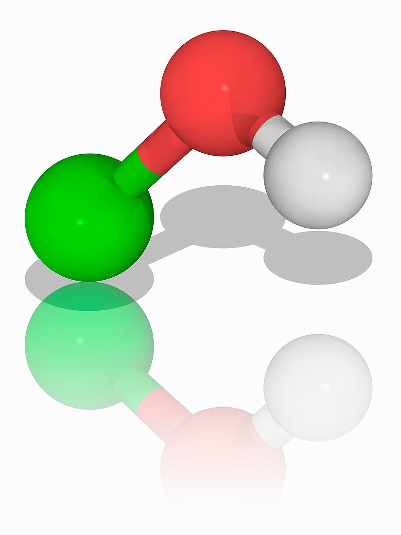 Hypochlorous acid chemical compound molecule