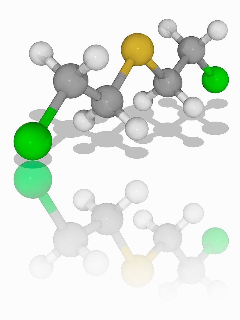 Mustard gas organic compound molecule