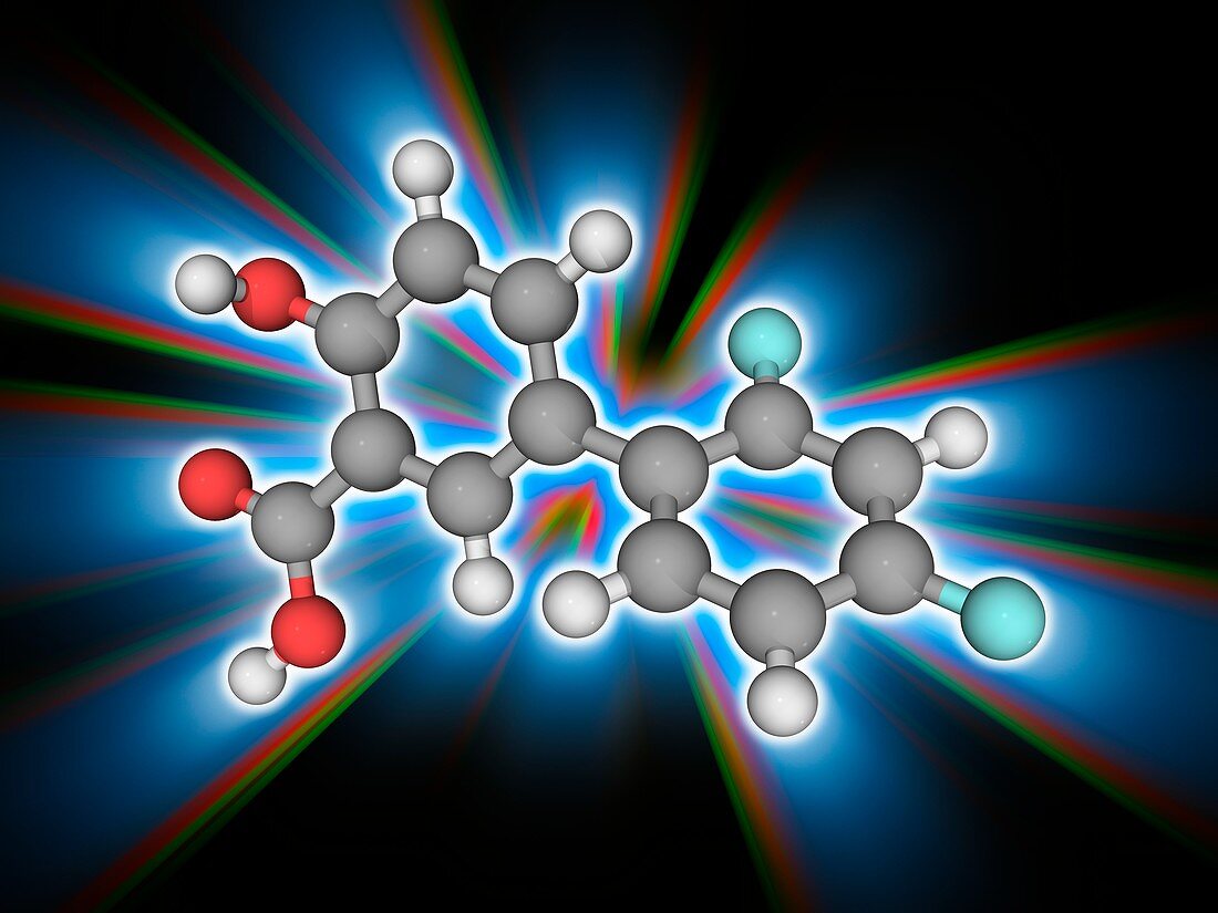 Diflunisal drug molecule