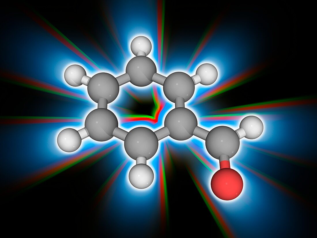 Benzaldehyde organic compound molecule