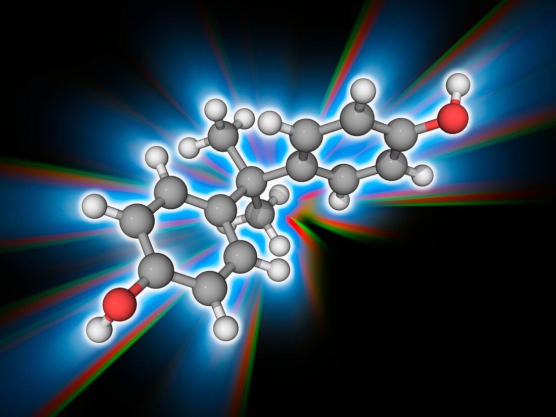 Bisphenol A (BPA) organic compound molecule