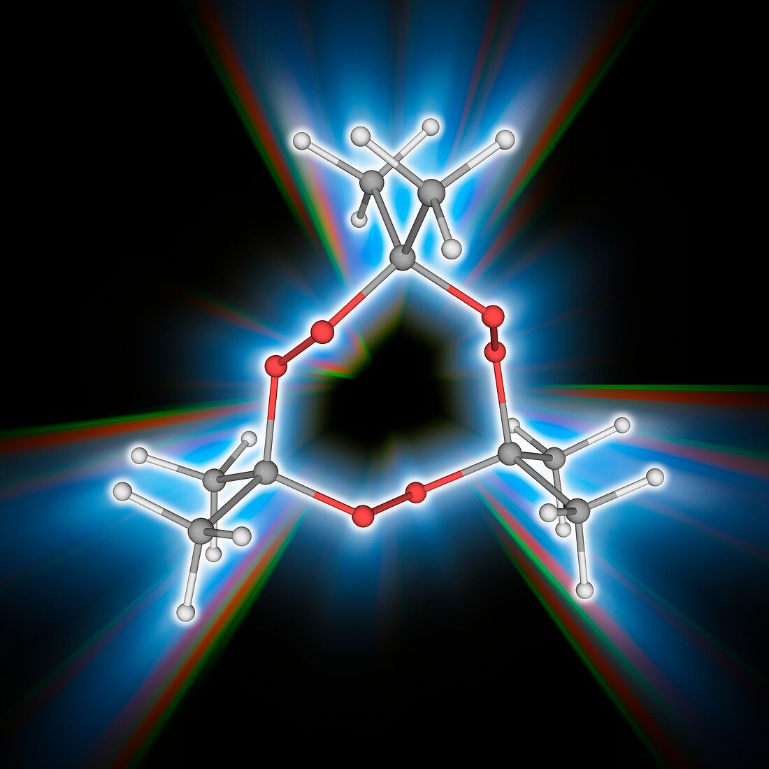 TATP triacetone triperoxide molecule