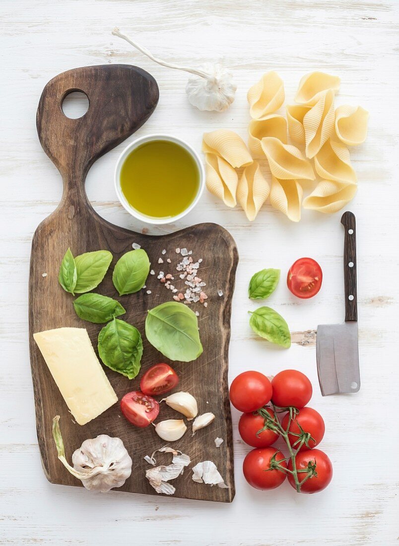 Ingredients for cooking pasta