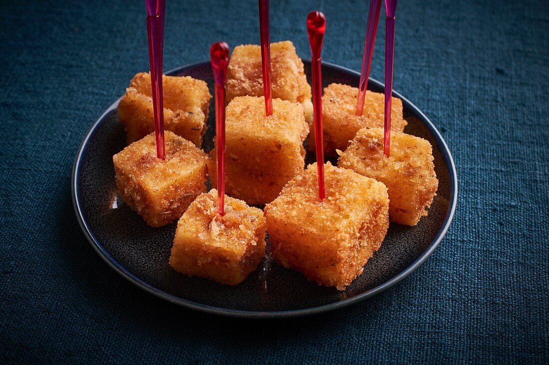 Fried cheese cubes