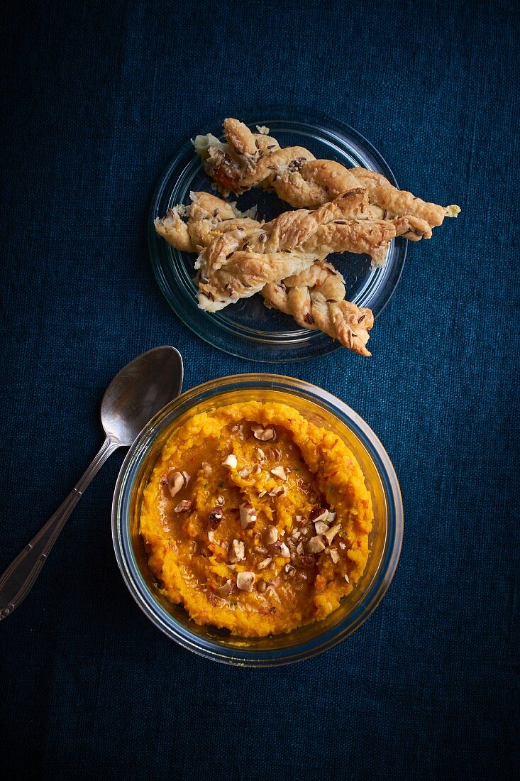 A pumpkin puree dip