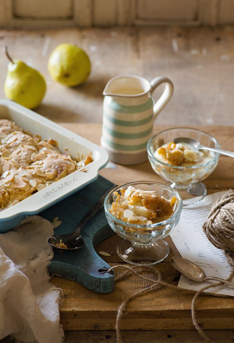 Pear and almond cobbler