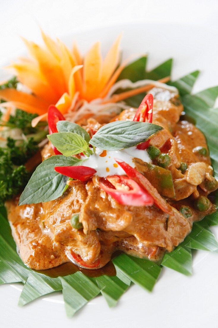 Chicken satay in a Thai Restaurant