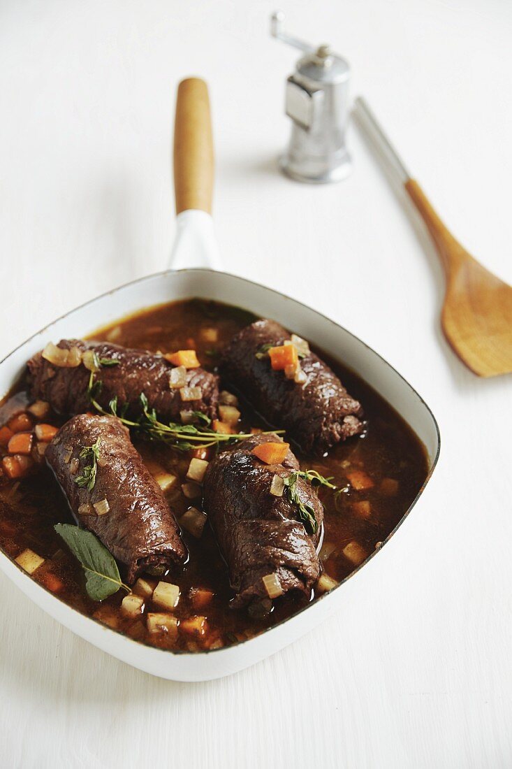 Classic German dish, braised beef rolls