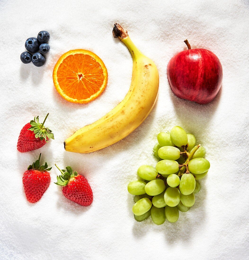 Fresh fruit in sugar