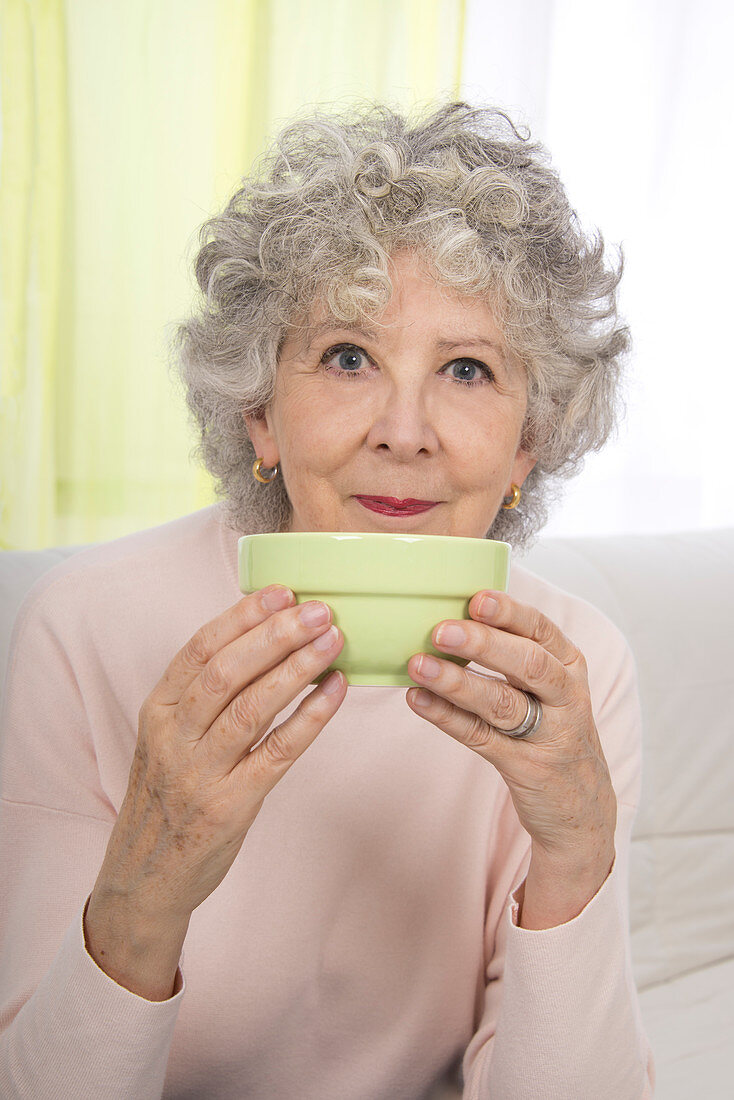 Woman holding bowl