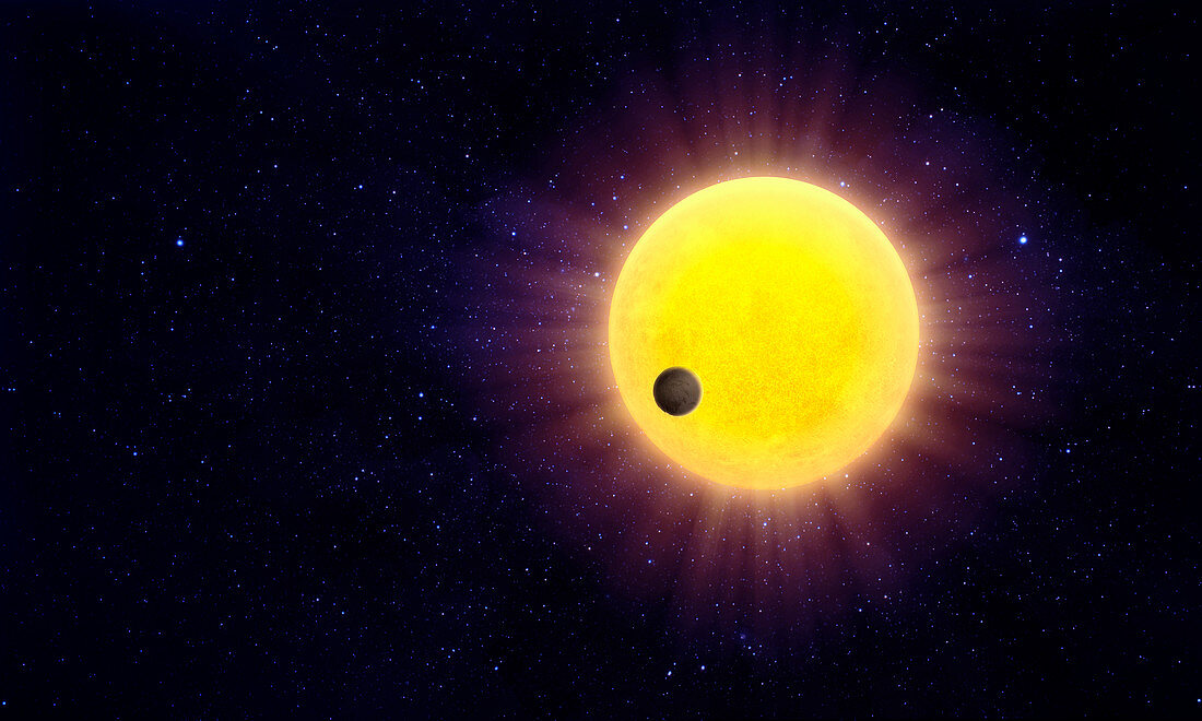 Exoplanet passing and star