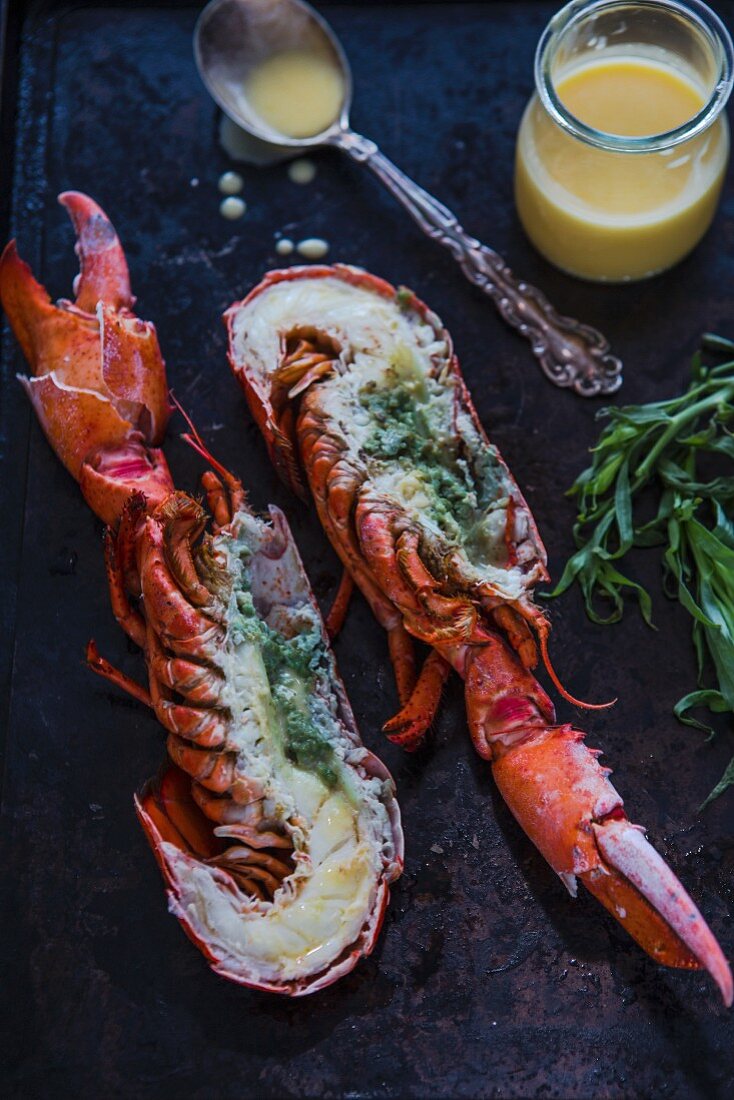 Grilled lobster with Béarnaise sauce – License image – 12265973 ❘ Image Professionals