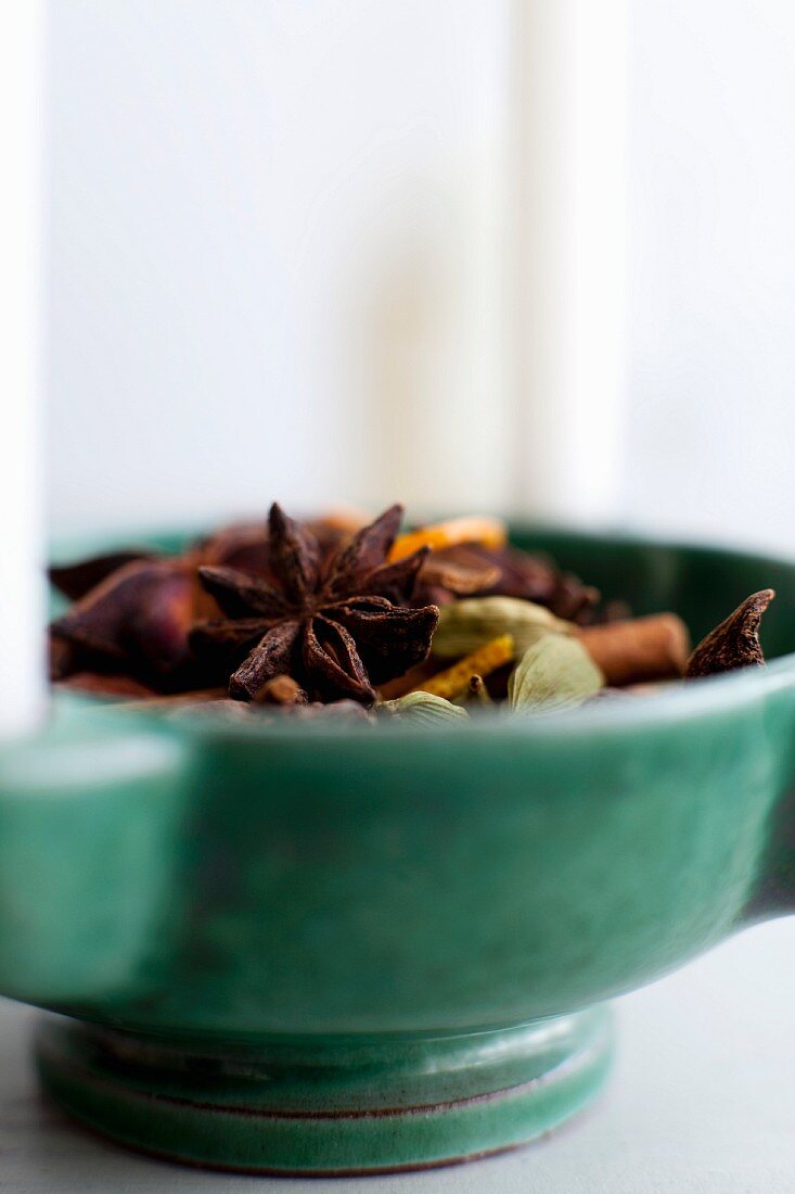 Christmas spices in bowl