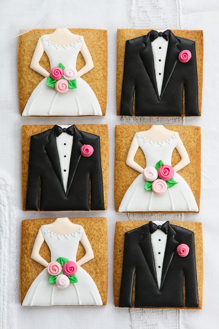 Braut und Bräutigam Cookies für die Hochzeit