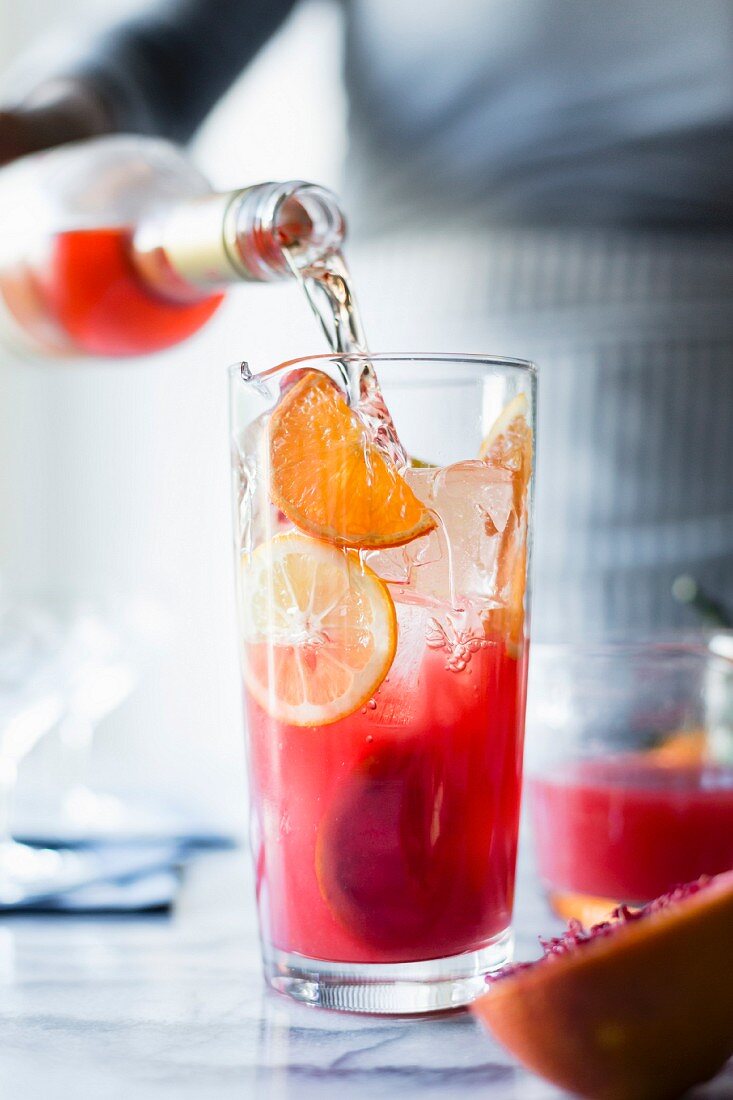 Sparkling citrus and prosecco punch