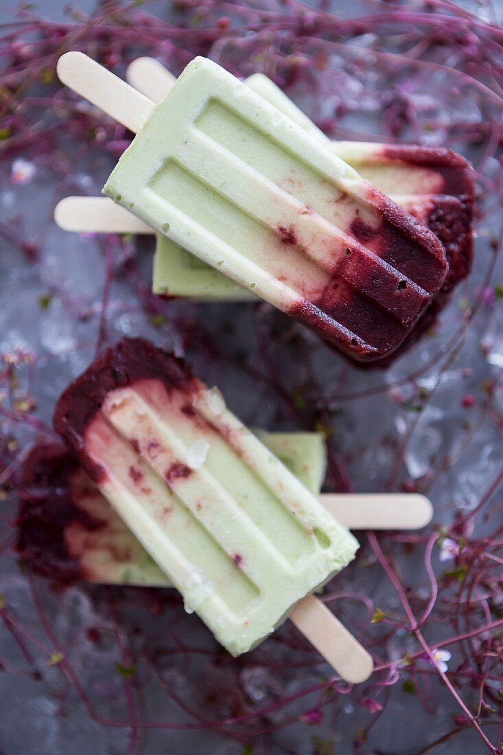 Avocado and Cherry Popsicles