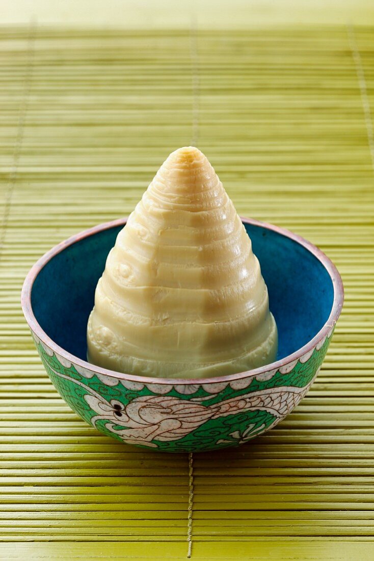 Bamboo tips in a ceramic bowl