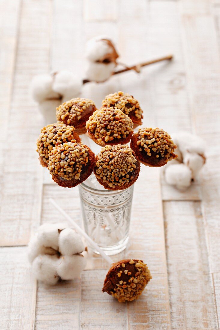Cake pops covered in chocolate