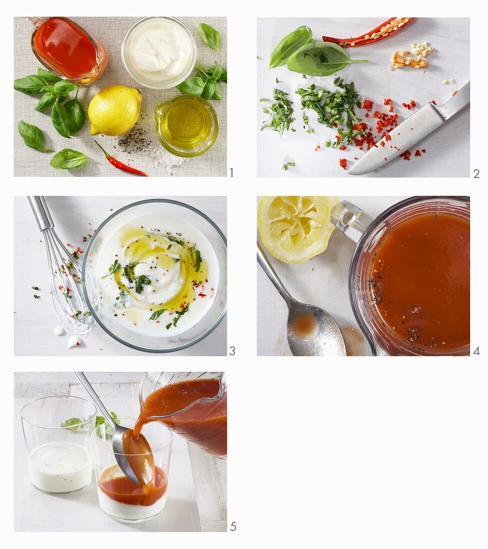 Tomaten-Dickmilch-Drink zubereiten