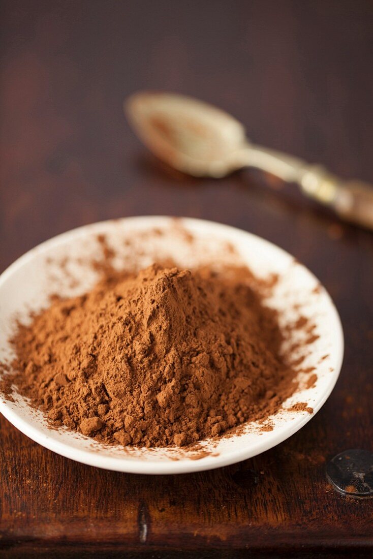 Cocoa powder on a plate
