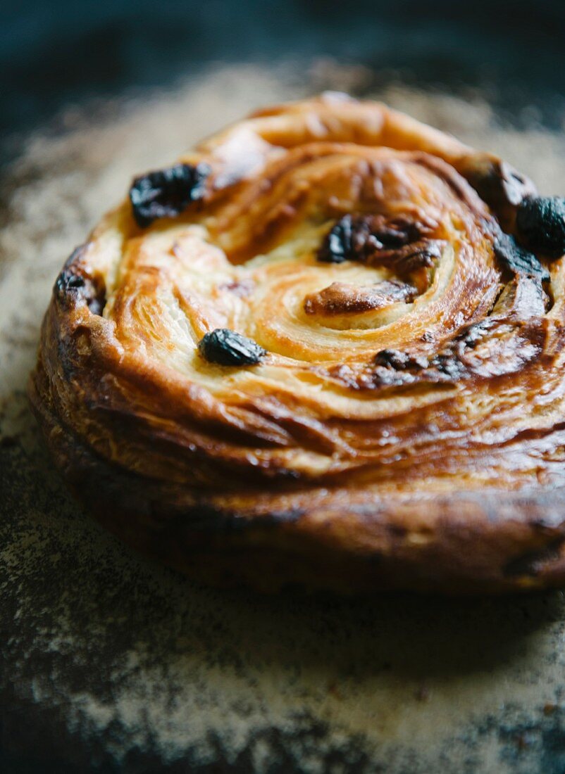 Pain aux raisins breakfast pastry