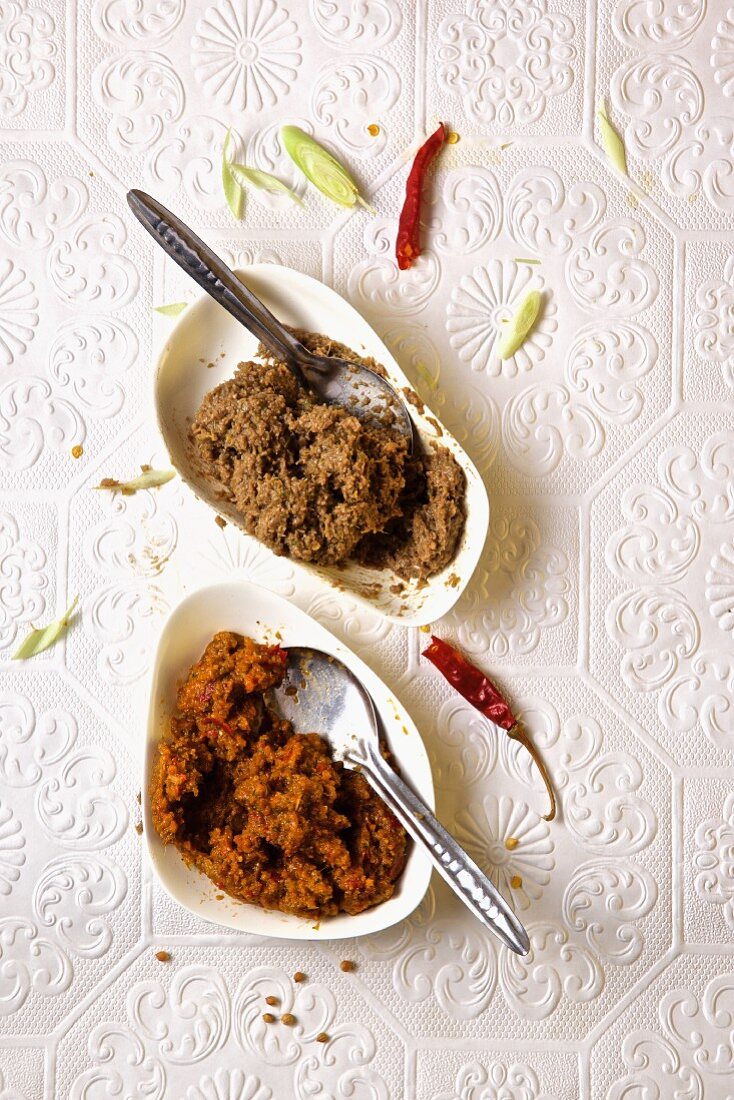 Grüne und rote Currypaste (Indien)