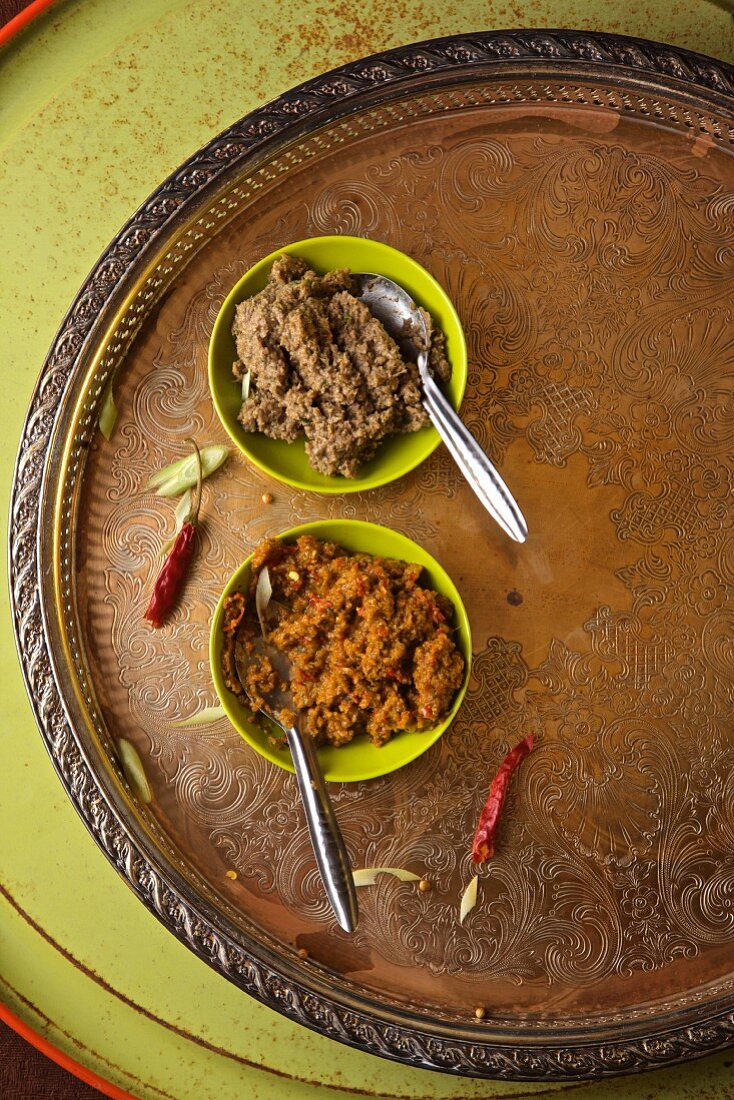 Grüne und rote Currypaste (Indien)