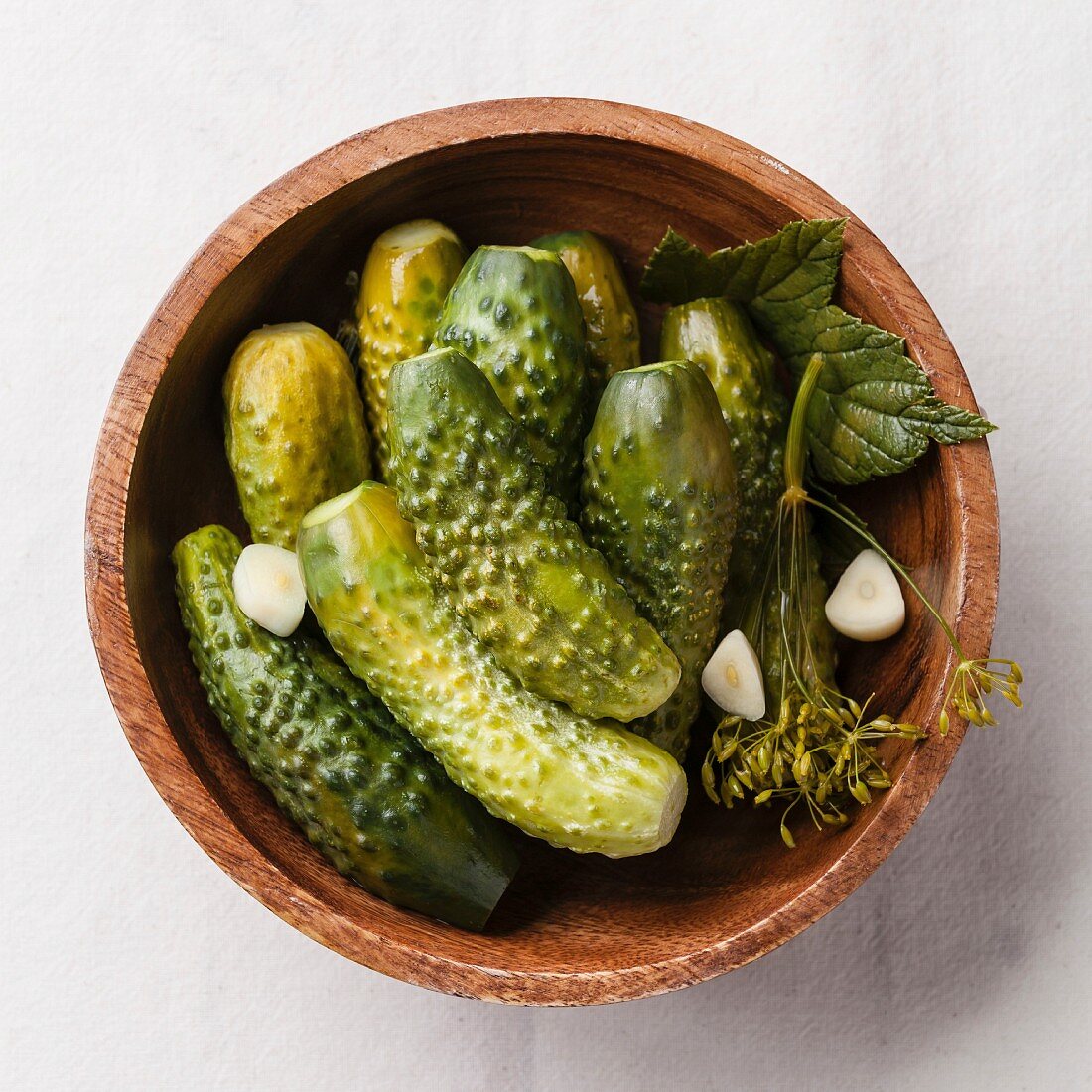Fresh salted cucumbers with spices