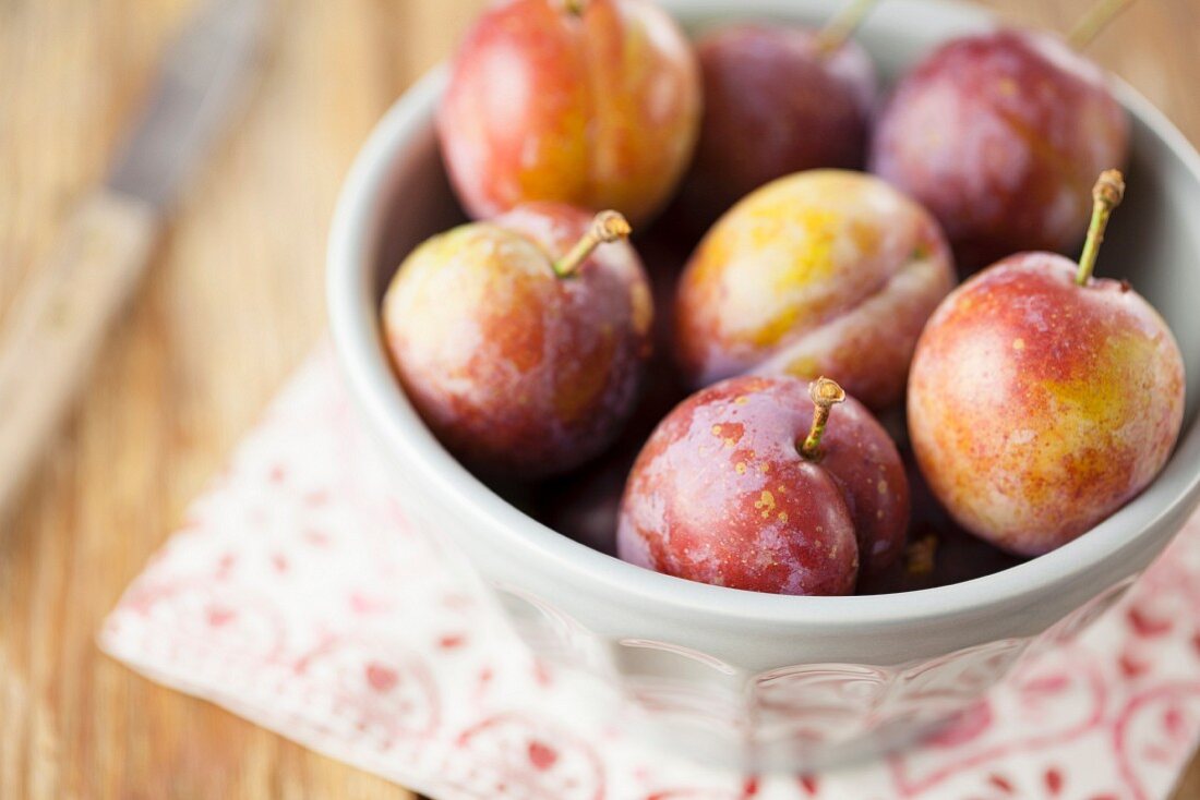 Opal Plums in Bowl